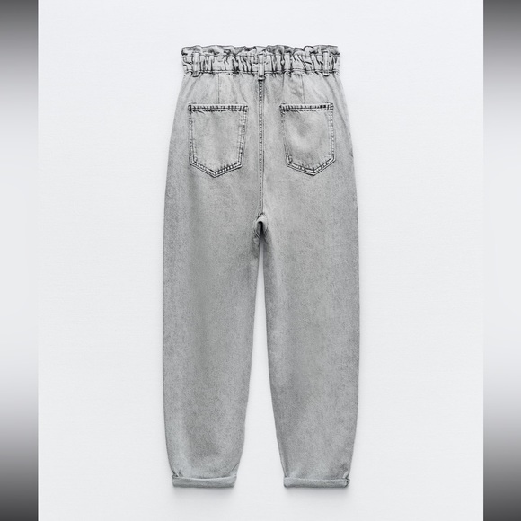 Zara HIGH RISE - BAGGY PAPERBAG jeans size 2 - Picture 2 of 2